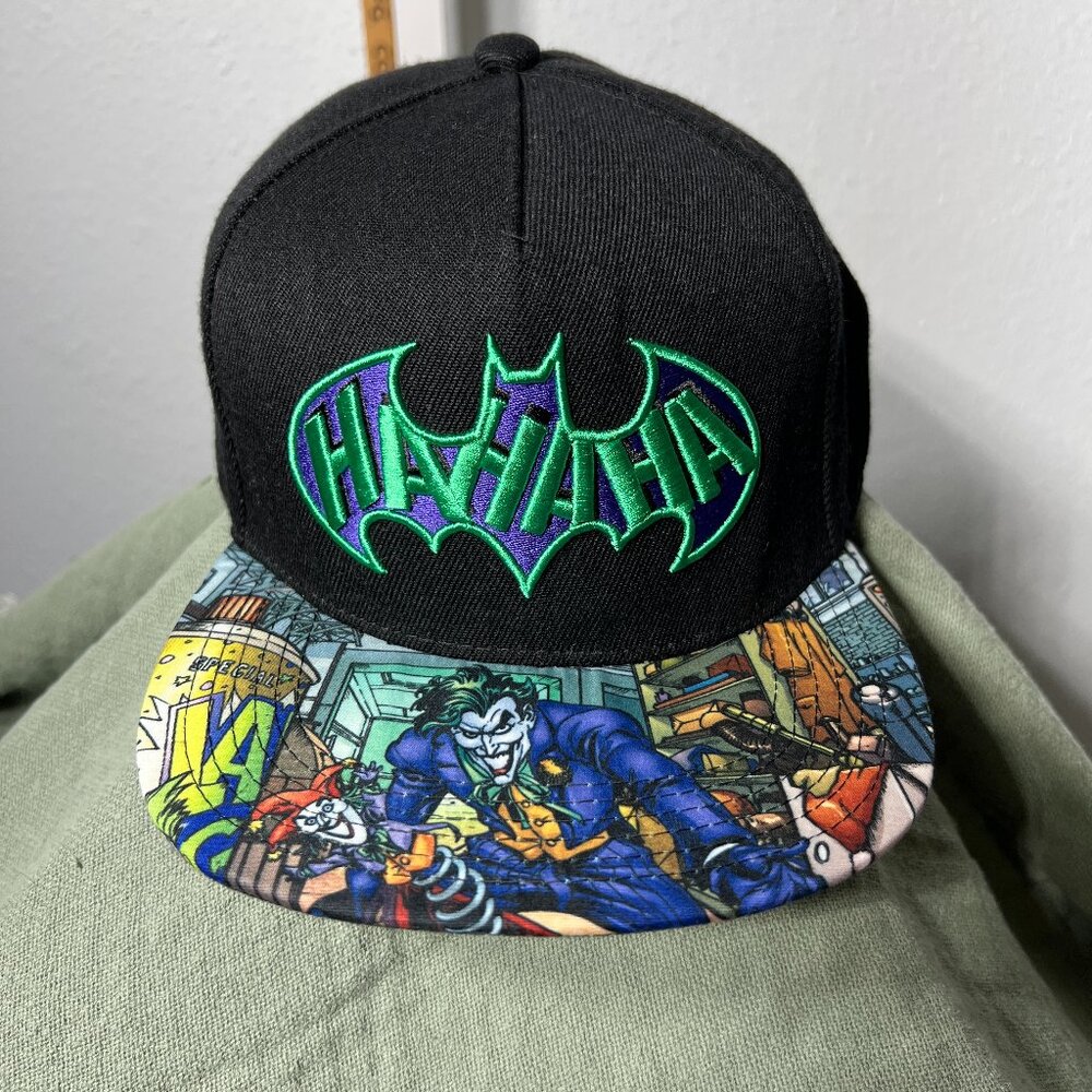 DC Comics Batman Joker "HAHAHA" Embroidered Snap-Back Cap